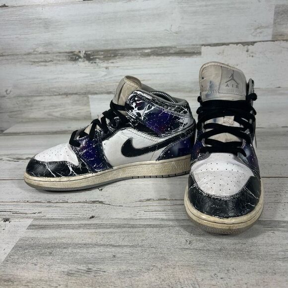 Nike Kids Air Jordan 1 High‎ OG Tie Dye PS Cu0449 100 Sneaker Black & White Size - Picture 5 of 8